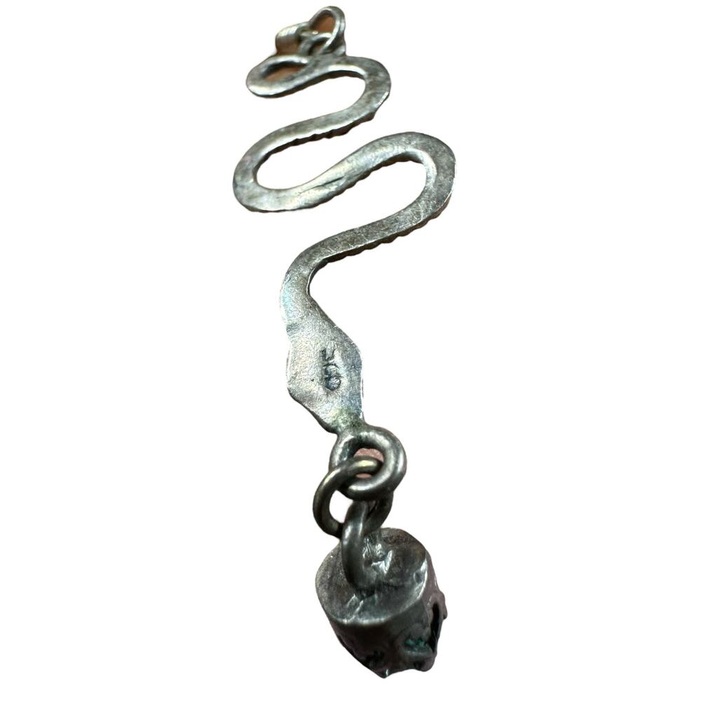 UNBRANDED Vintage Sterling Silver Turquoise Snake Dangle Drop Earrings Serpent - Picture 3 of 7